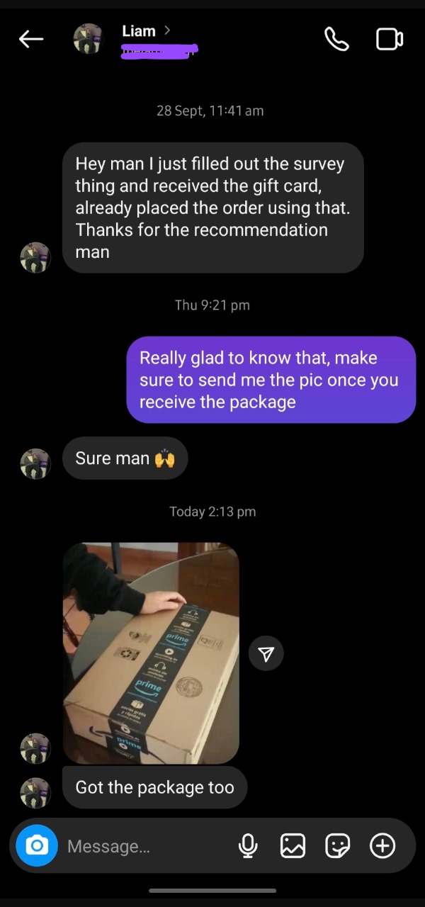 Simulated chat conversation 1